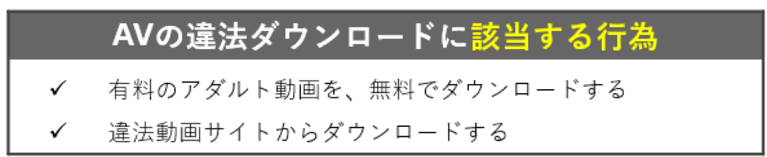 AVの違法ダウンロードに該当する２つの行為