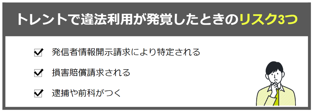 トレントで違法利用が発覚したときのリスク３つ