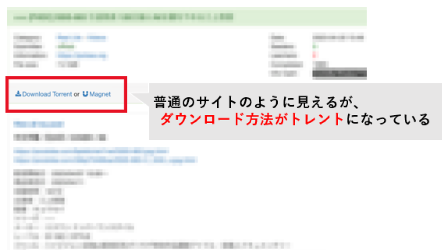 ダウンロード方法がトレントになっているケース