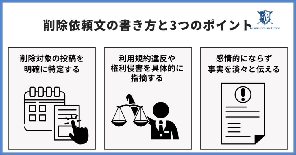 sognoの削除依頼分の書き方