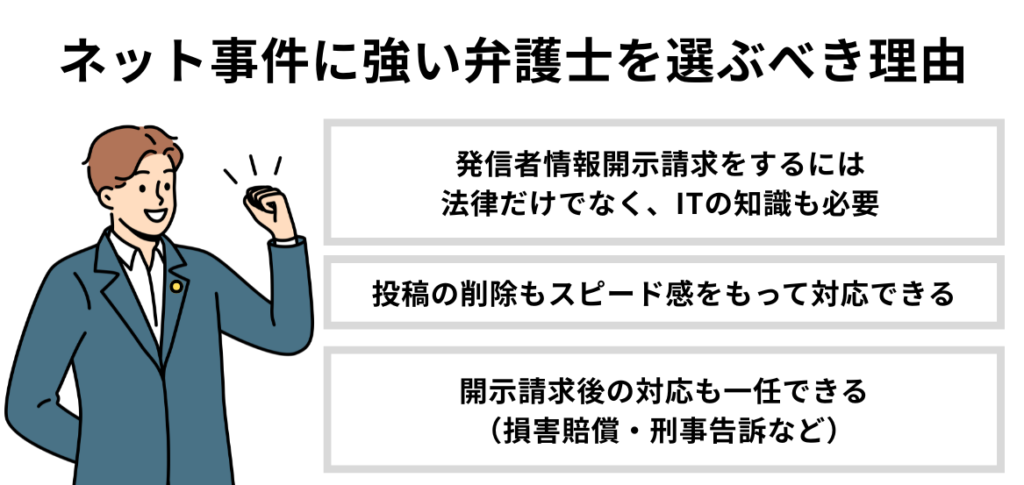みん就の開示請求をネット事件に強い弁護士を選ぶべき理由
