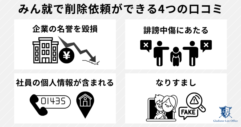 みん就で削除依頼ができる4つの口コミ