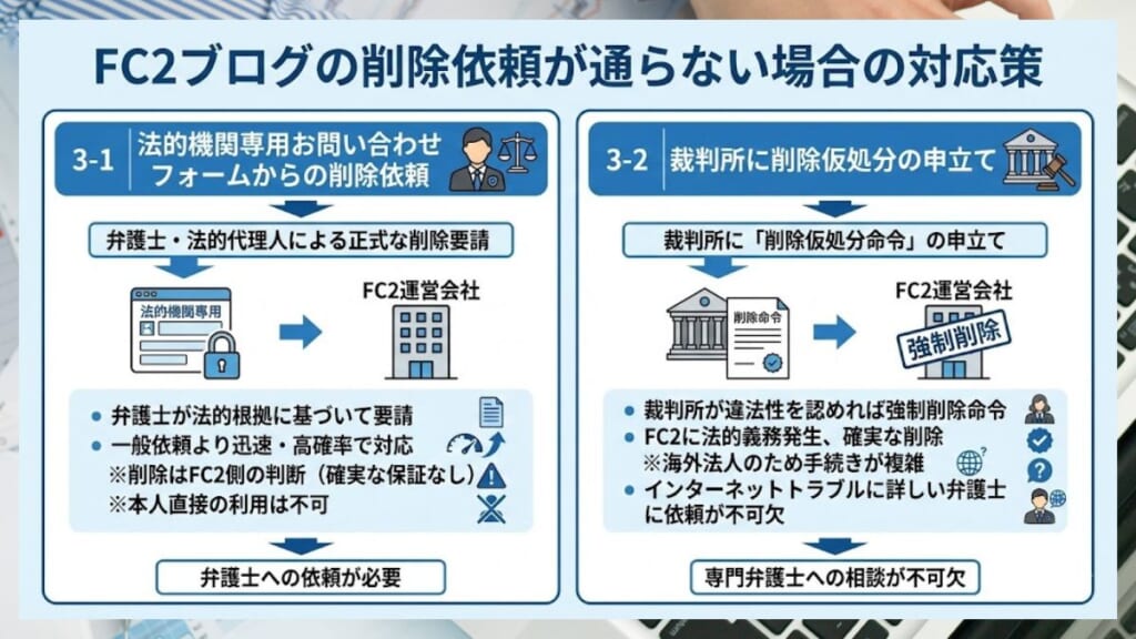 FC2ブログの削除依頼が通らない場合の対応策