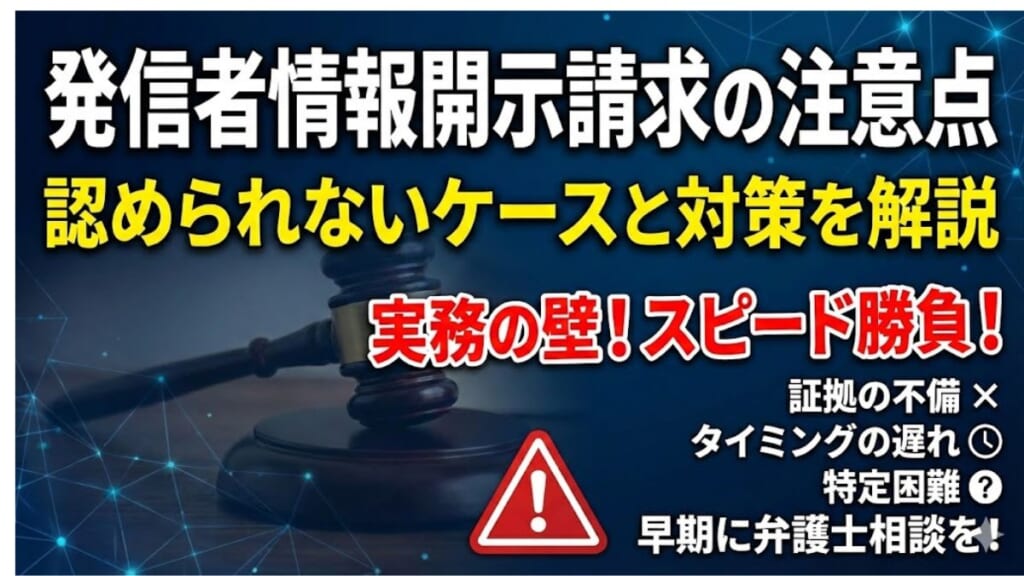 発信者情報開示請求をする際の注意点