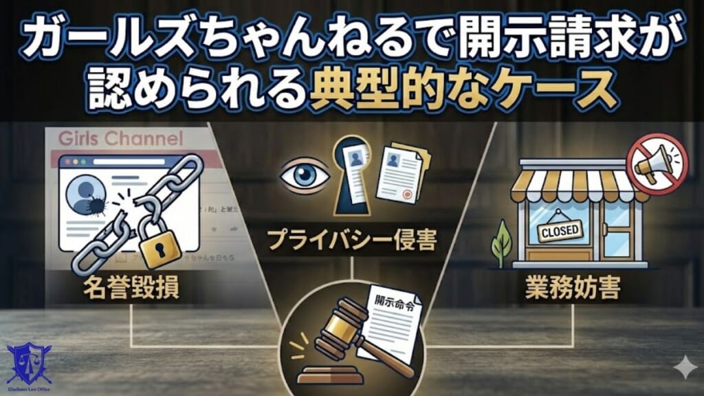 ガールズちゃんねるで開示請求が認められる典型的なケース