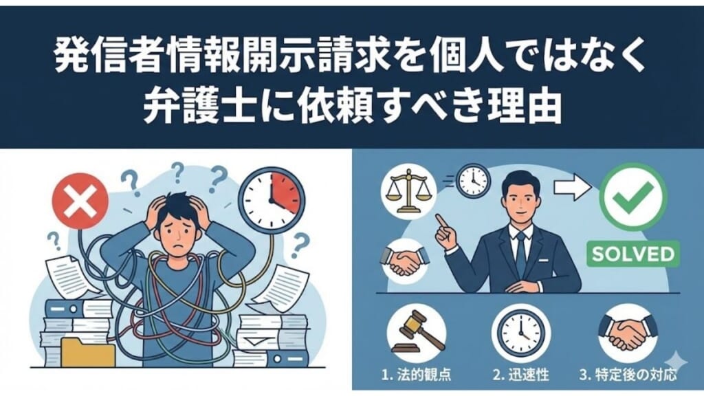 発信者情報開示請求を個人ではなく弁護士に依頼すべき理由
