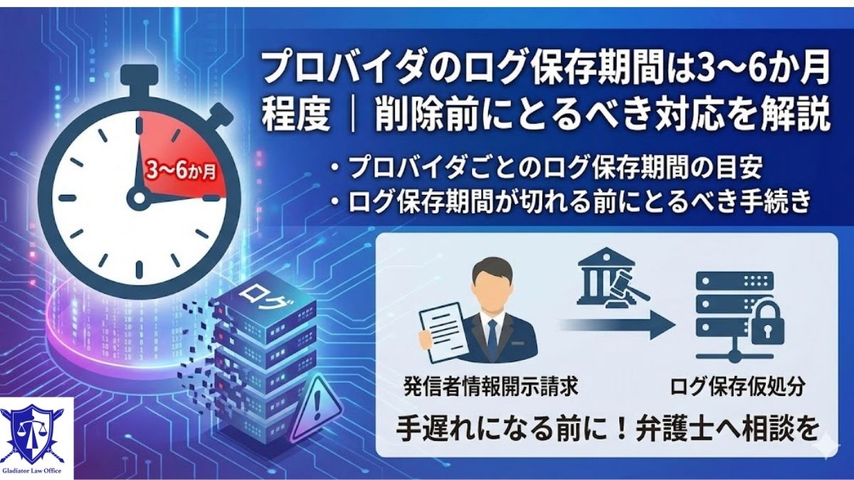 プロバイダのログ保存期間は3～6か月程度｜削除前にとるべき対応を解説