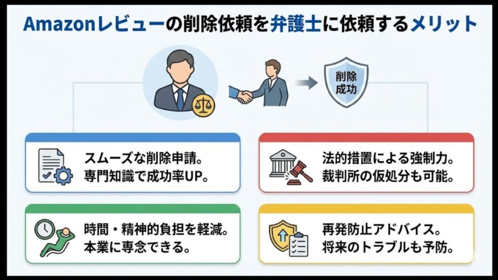 Amazonレビューの削除依頼を弁護士に依頼するメリット