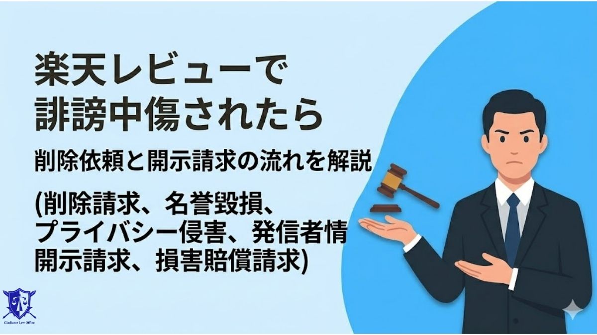 楽天レビューで誹謗中傷されたら｜削除依頼と開示請求の流れを解説