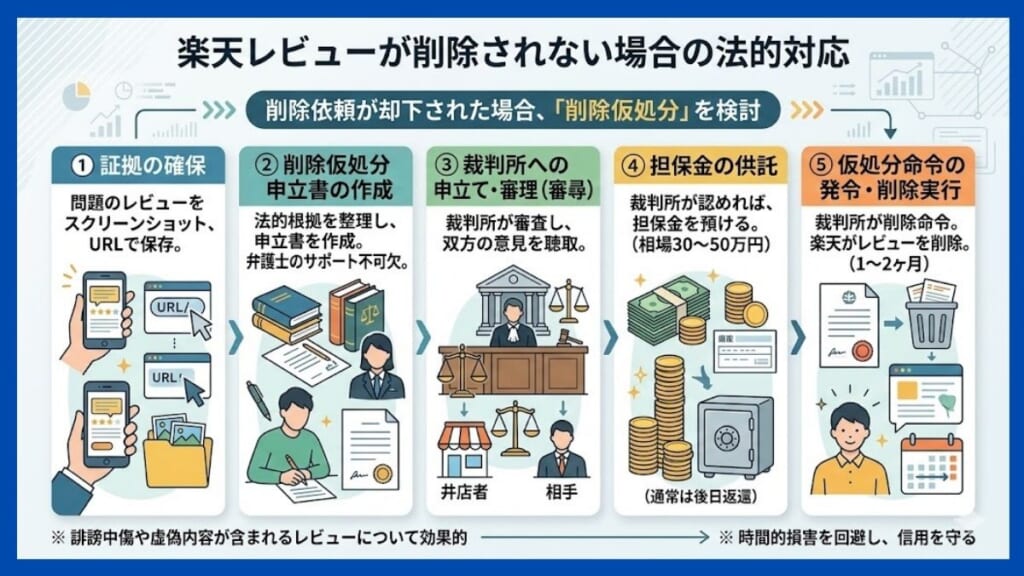 楽天レビューが削除されない場合の法的対応