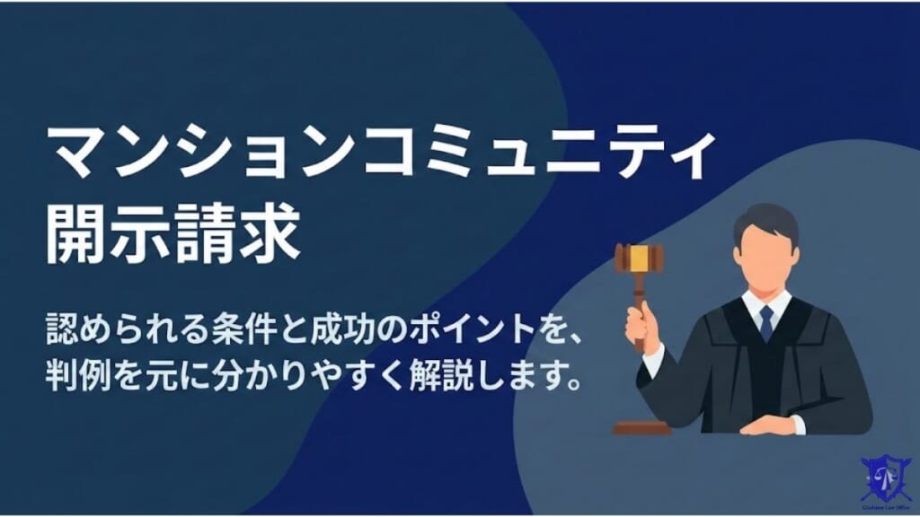 マンションコミュニティで開示請求が認められる条件と成功のポイントを判例を元に解説