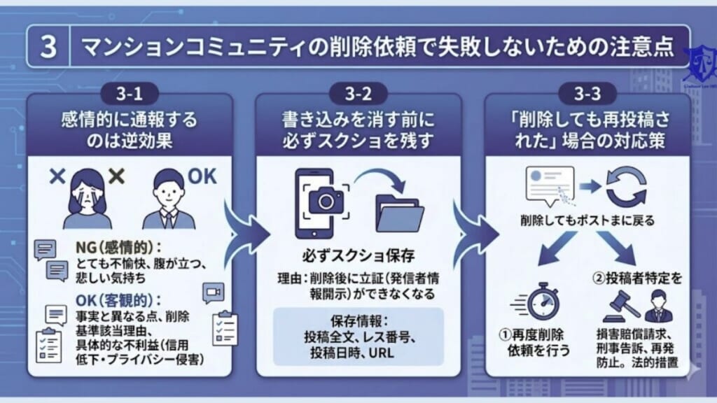 マンションコミュニティの削除依頼で失敗しないための注意点