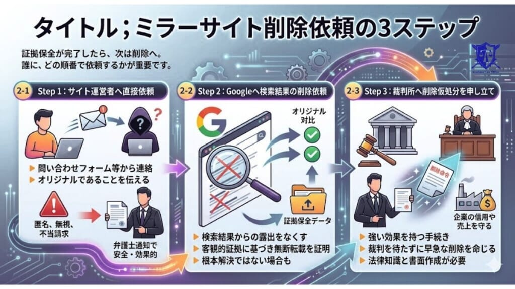 ミラーサイト削除依頼の3ステップ