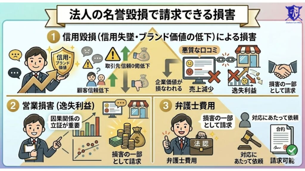 法人の名誉毀損で請求できる損害