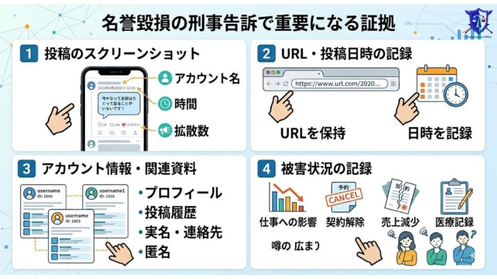 名誉毀損の刑事告訴で重要になる証拠
