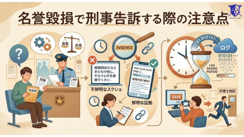 名誉毀損で刑事告訴する際の注意点