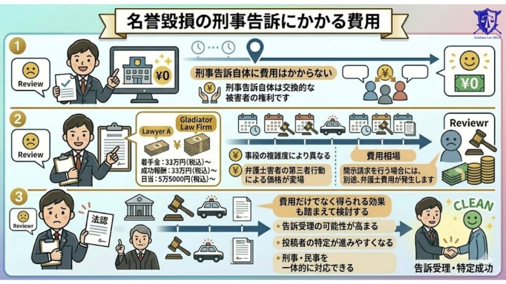 名誉毀損の刑事告訴にかかる費用