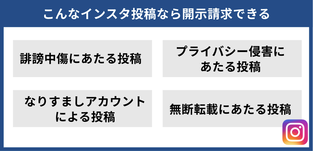 こんなインスタ投稿なら弁護士に依頼すれば開示請求できる
