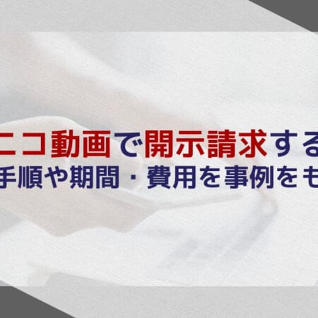 ニコニコ動画で開示請求する方法｜具体的な手順や期間・費用を事例をもとに解説