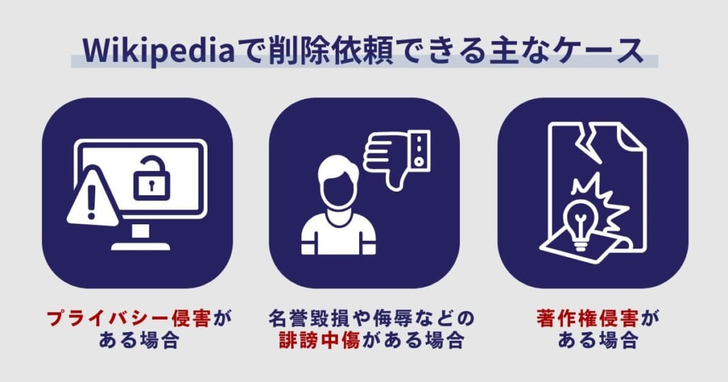 Wikipediaで削除依頼できる主なケース
