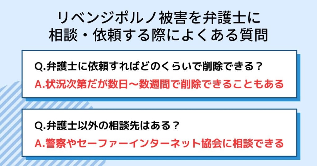 リベンジポルノ被害を弁護士に相談・依頼する際によくある質問