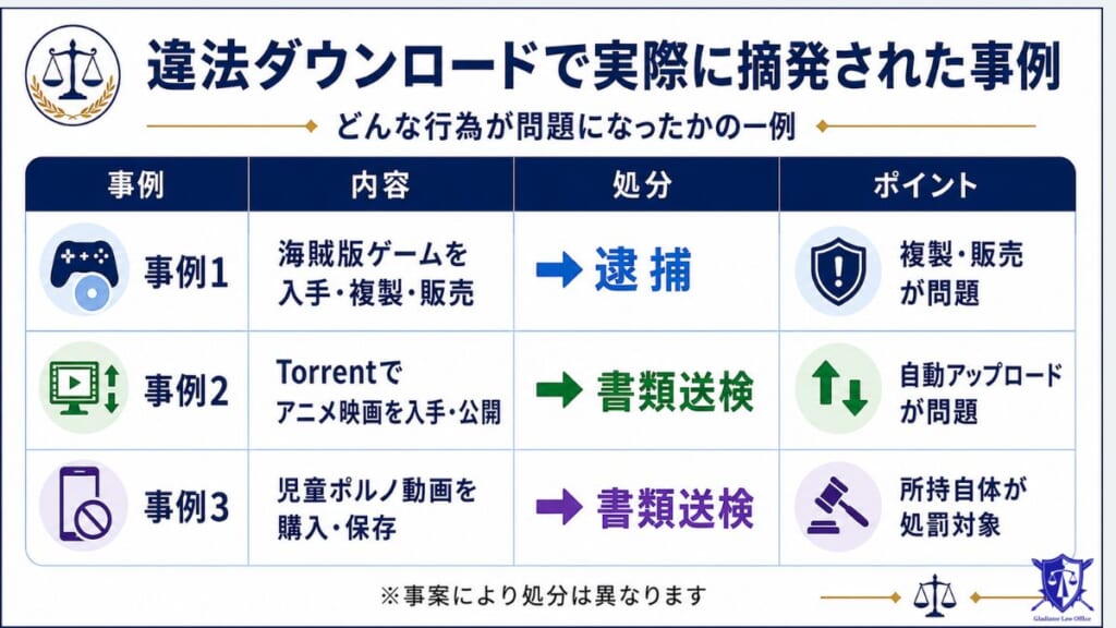 違法ダウンロードで実際に逮捕された事例|なぜ逮捕されたのかを弁護士が解説