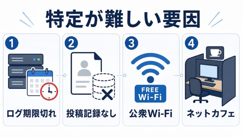 相手が投稿者を特定できないケース
