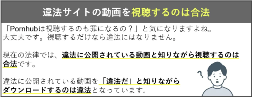 違法サイトの動画を視聴するのは合法