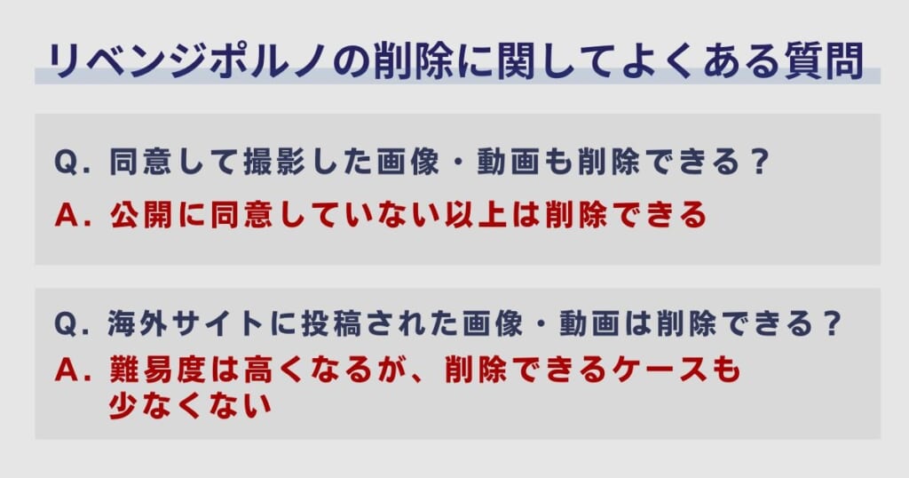 リベンジポルノの削除に関してよくある質問