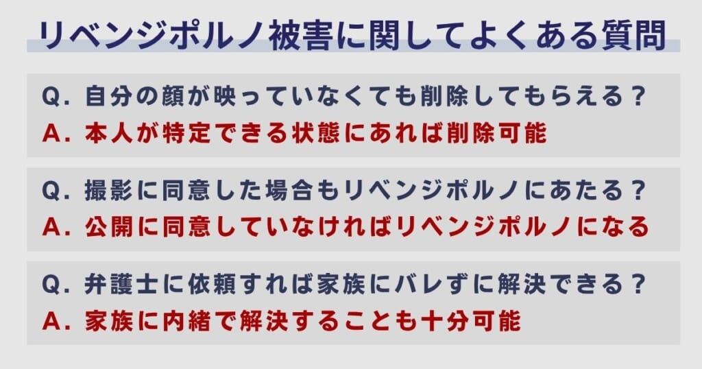 リベンジポルノ被害に関してよくある質問