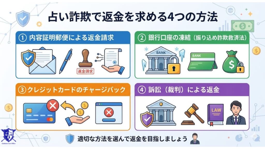 占い詐欺で返金を求める4つの方法