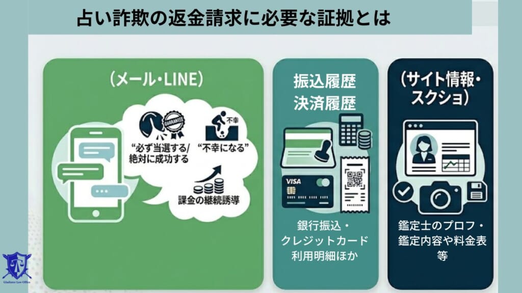占い詐欺の返金請求に必要な証拠とは