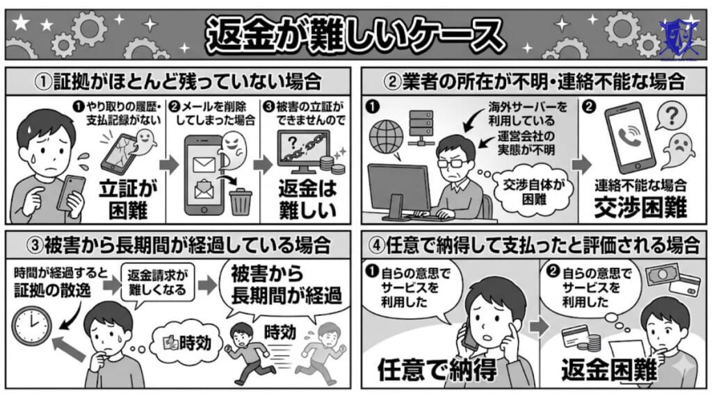 返金が難しいケース