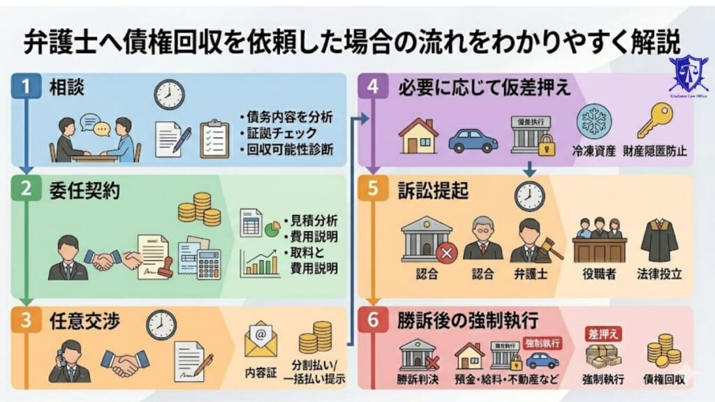 弁護士へ債権回収を依頼した場合の流れをわかりやすく解説