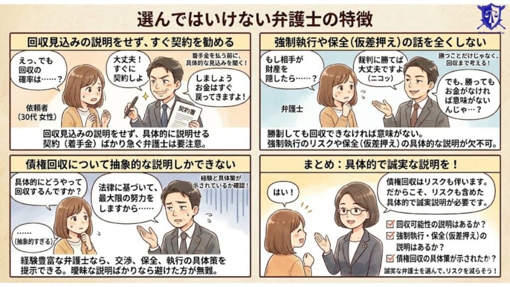 選んではいけない弁護士の特徴（失敗回避）