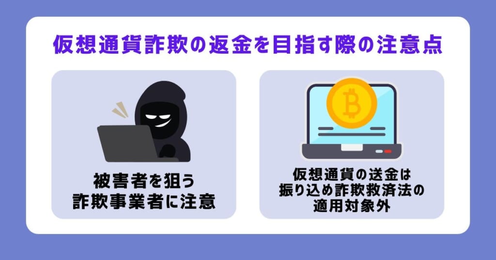 仮想通貨詐欺の返金を目指す際の注意点