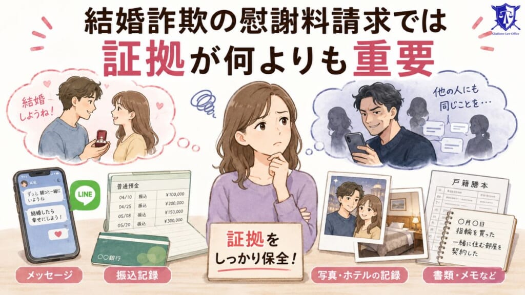 結婚詐欺の慰謝料請求では証拠が何よりも重要
