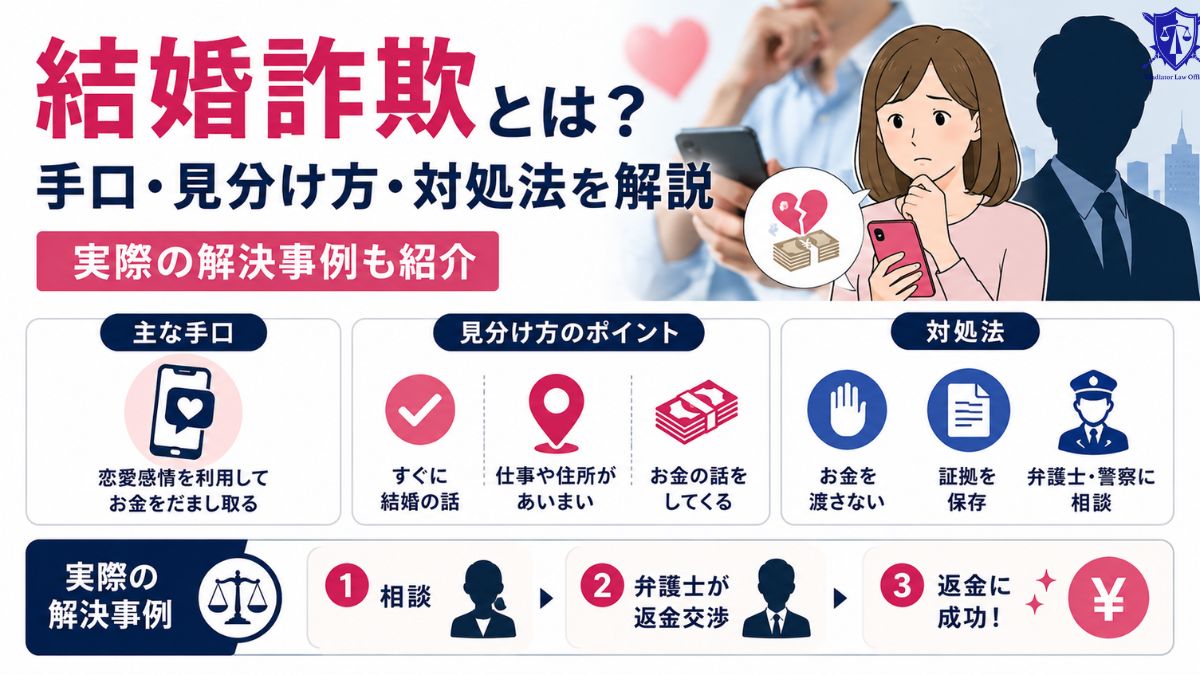 結婚詐欺とは？手口と見分け方、対処法を解説｜実際の解決事例も紹介