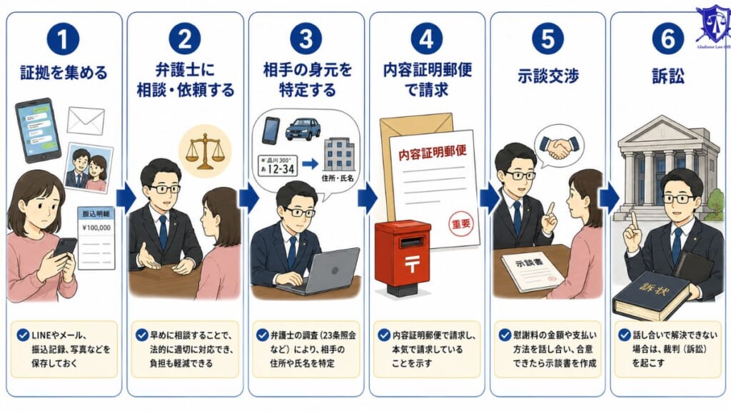 結婚詐欺の慰謝料請求の流れ