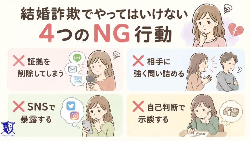 結婚詐欺でやってはいけない４つのNG行動