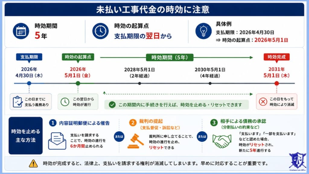 未払い工事代金がある場合は時効に注意