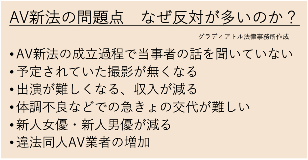 AV新法の問題点　なぜ反対が多いのか？