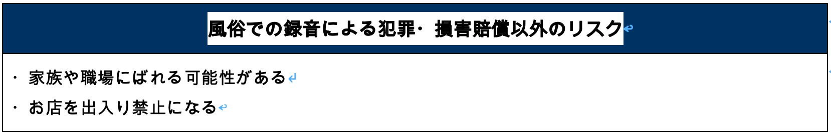 風俗での録音による犯罪・損害賠償以外のリスク