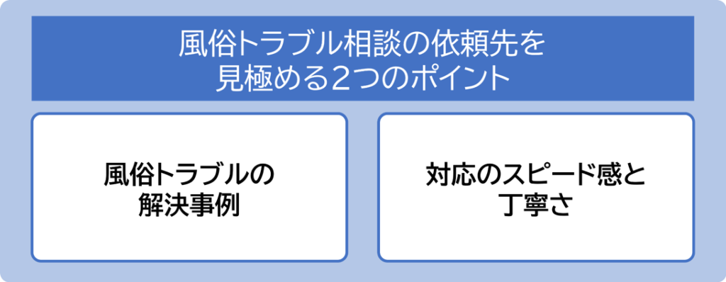 風俗トラブル相談の依頼先を見極める2つのポイント