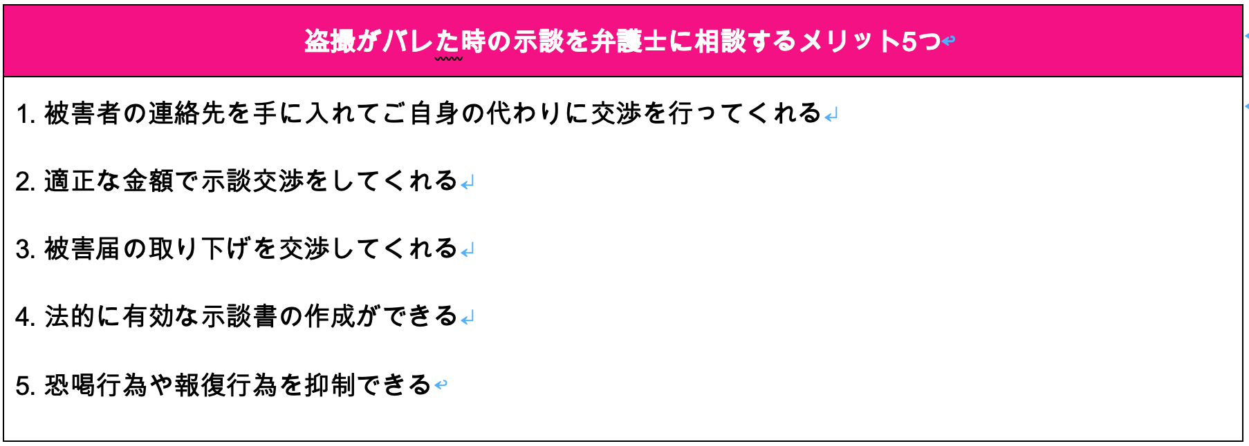 盗撮がバレた時の示談を弁護士に相談するメリット5つ
