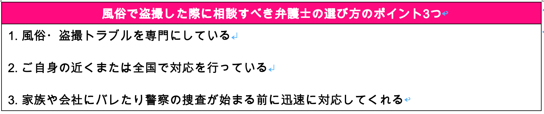 風俗で盗撮した際に相談すべき弁護士の選び方のポイント3つ
