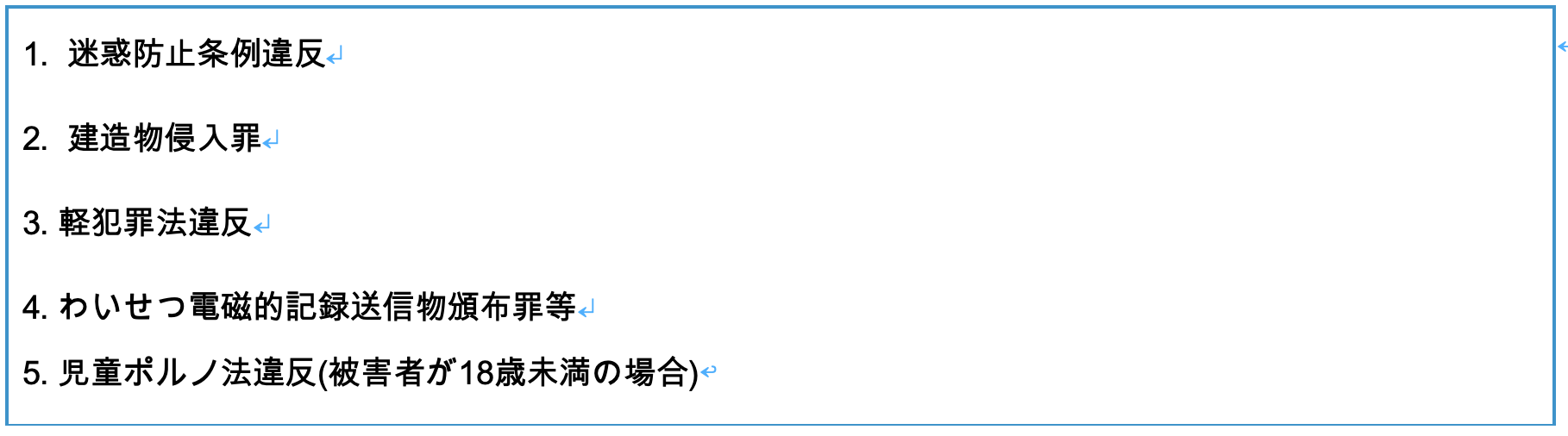 ◎盗撮で逮捕される罪名5つ