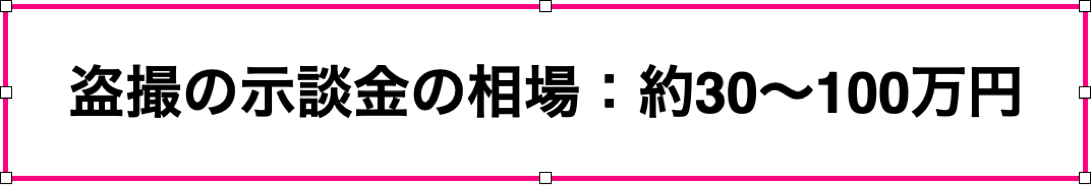 盗撮の示談金相場