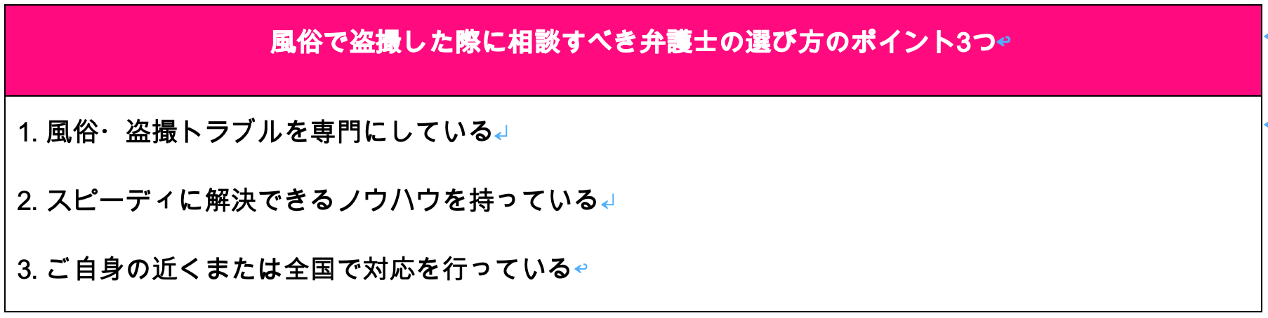 風俗で盗撮した際に相談すべき弁護士の選び方のポイント3つ