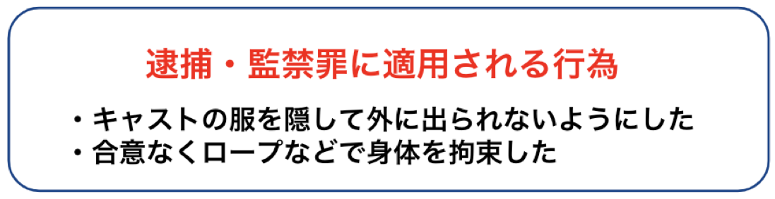 逮捕・監禁罪が適用される行為